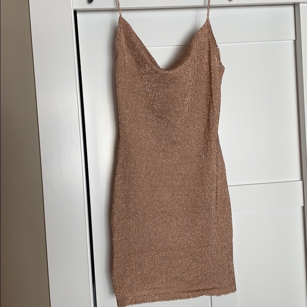 Breathe Taking Metallic Mini Dress- Fashion Nova